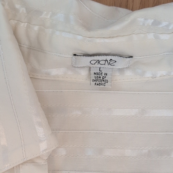 Cache White Button-Down Women's Shirt - Picture 3 of 10